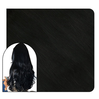 Invisible Seamless Injection Tape Hair Extensions Jet Black #1