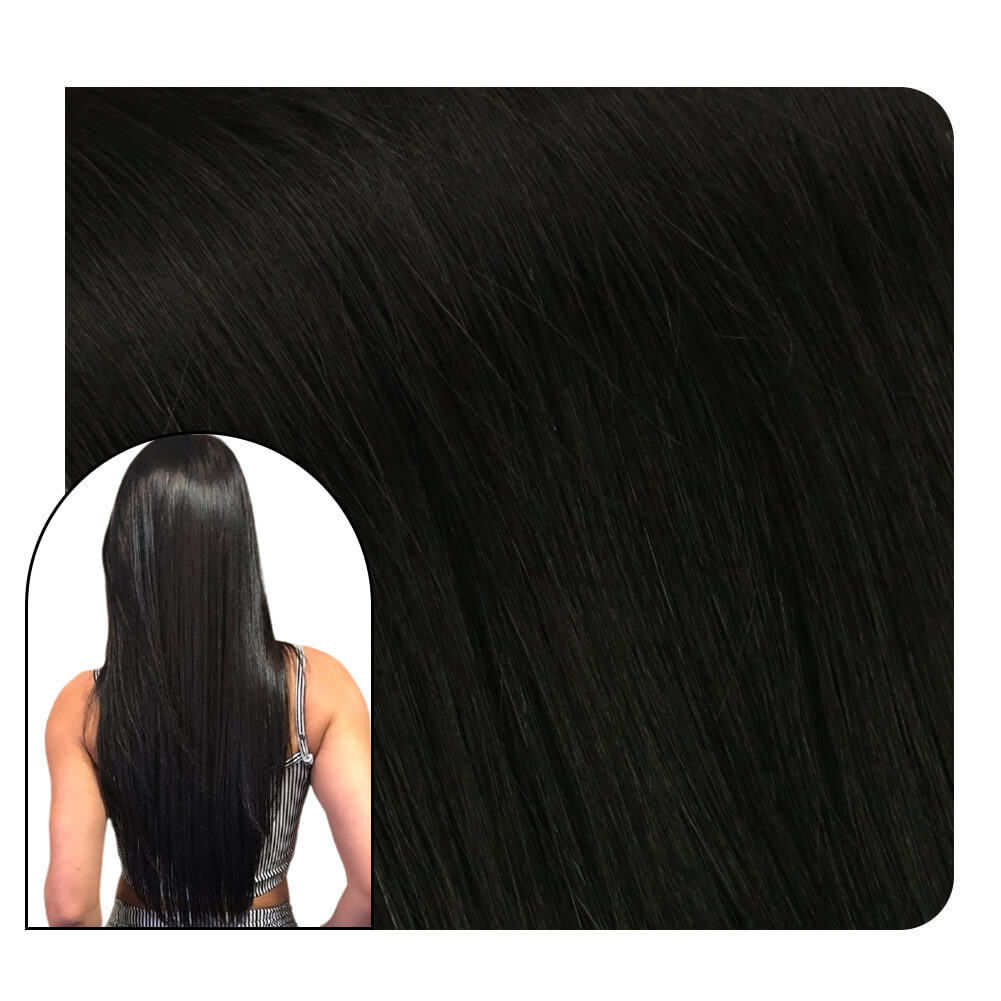 U tip Pre Bonded Hair Extensions Off Black Virgin Hair #1b