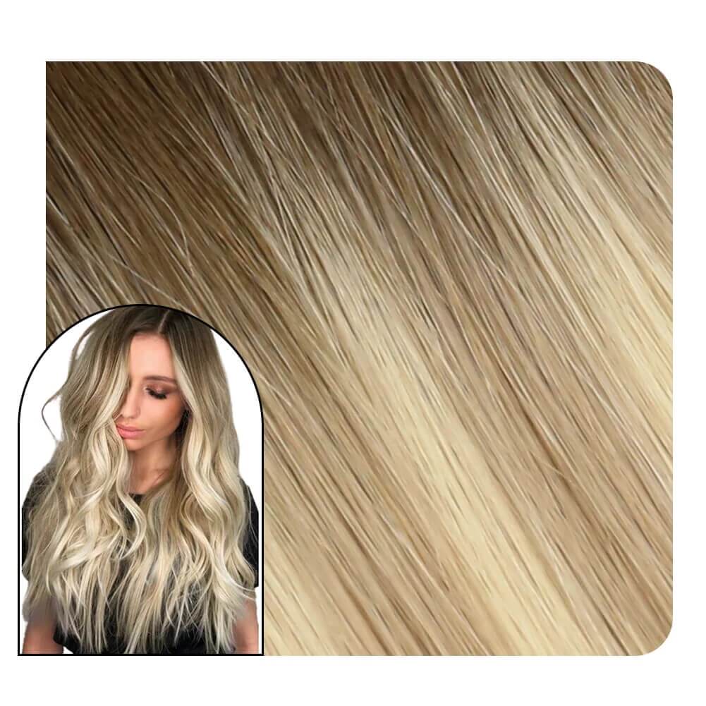 Invisible Tape in Hair Extensions Balayage Omber Hair