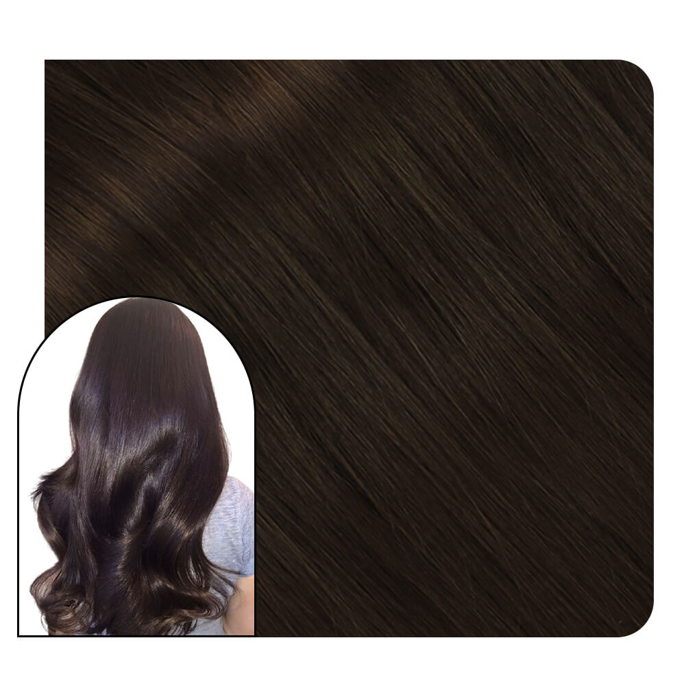 Virgin Hair Pre Bonded Hair Extensions Darkest Brown I Tip Hair #2