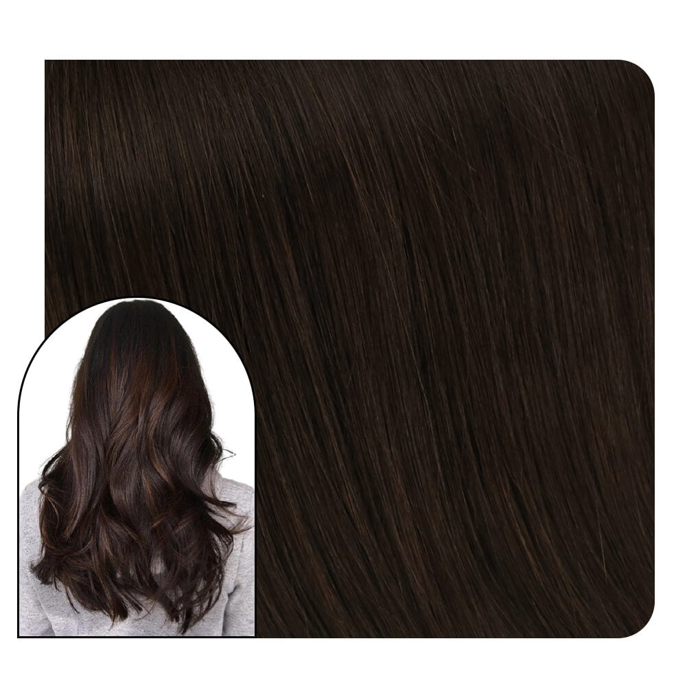 Virgin U tip Hair Extensions Dark Brown Color Remy Human Hair #2