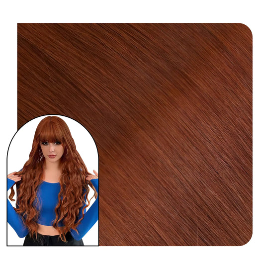 Hair Weaves Sew in Genius Weft Extensions Straight Copper Color #33