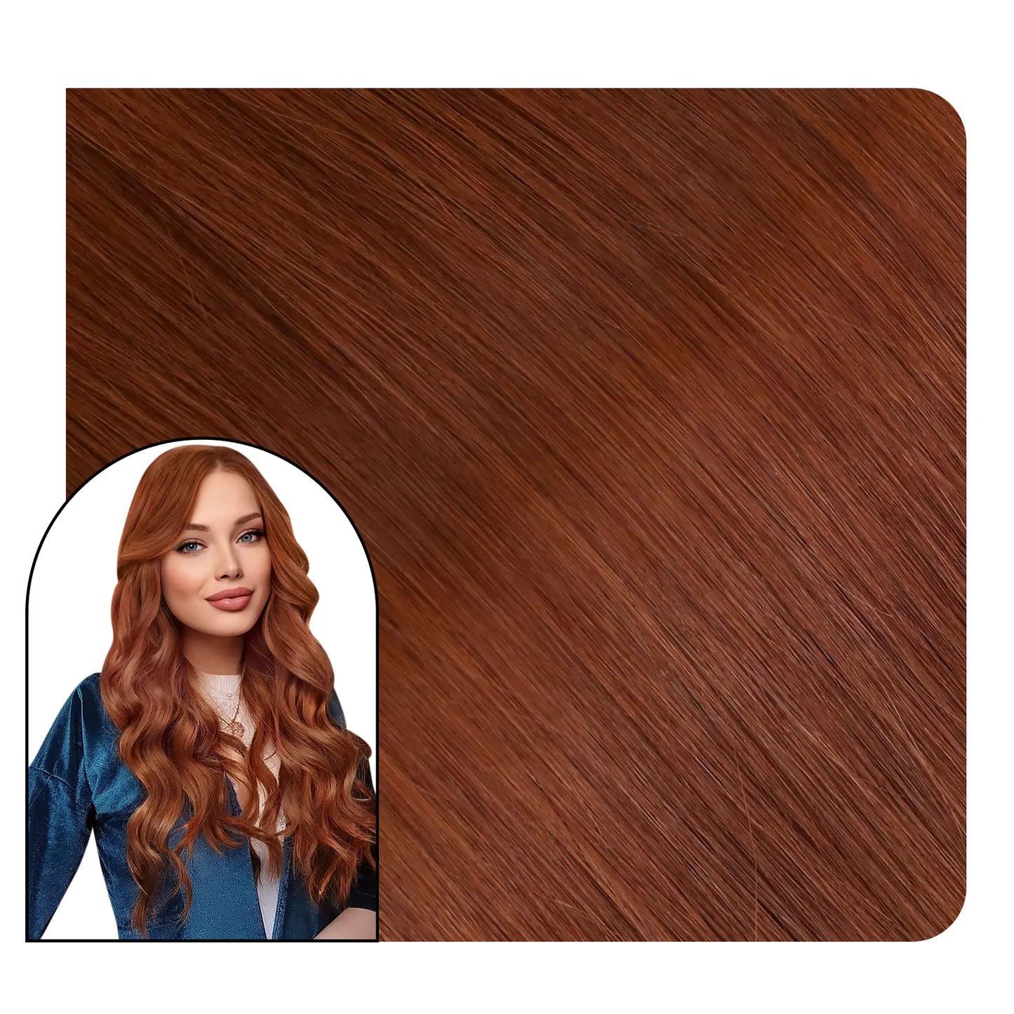 [Virgin Hair] Tape in Straight Hair Extensions Virgin Human Hair Copper #33