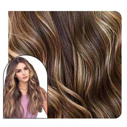 Body Wavy Seamless Inject Tape in Hair Extensions Balayage #4/27/4