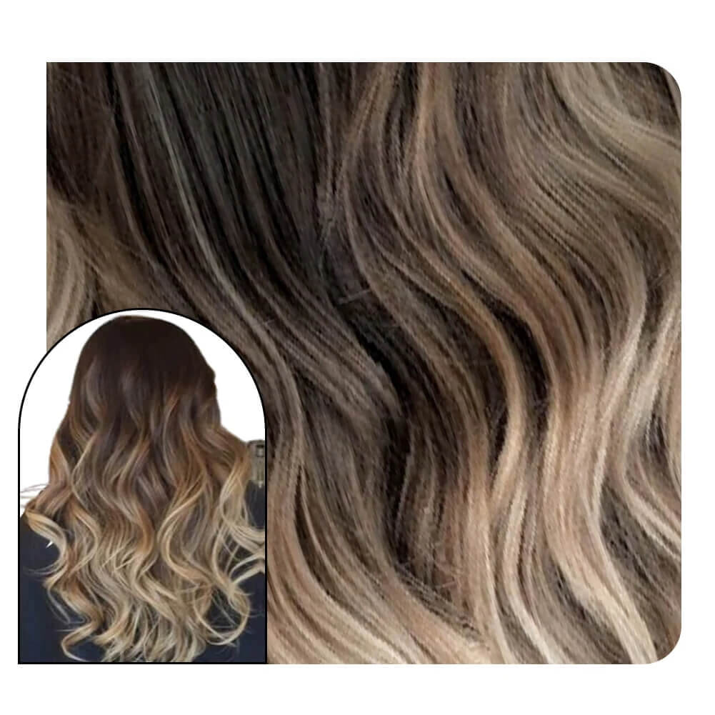 [Pre-sale] Body Wave Skin Weft Tape in Hair extensions Balayage Color Hair (4/6/613)