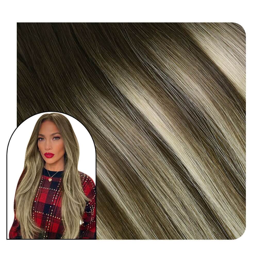 Tape in Extensions Real Hauman Hair Balayage Color #4/8/27/4