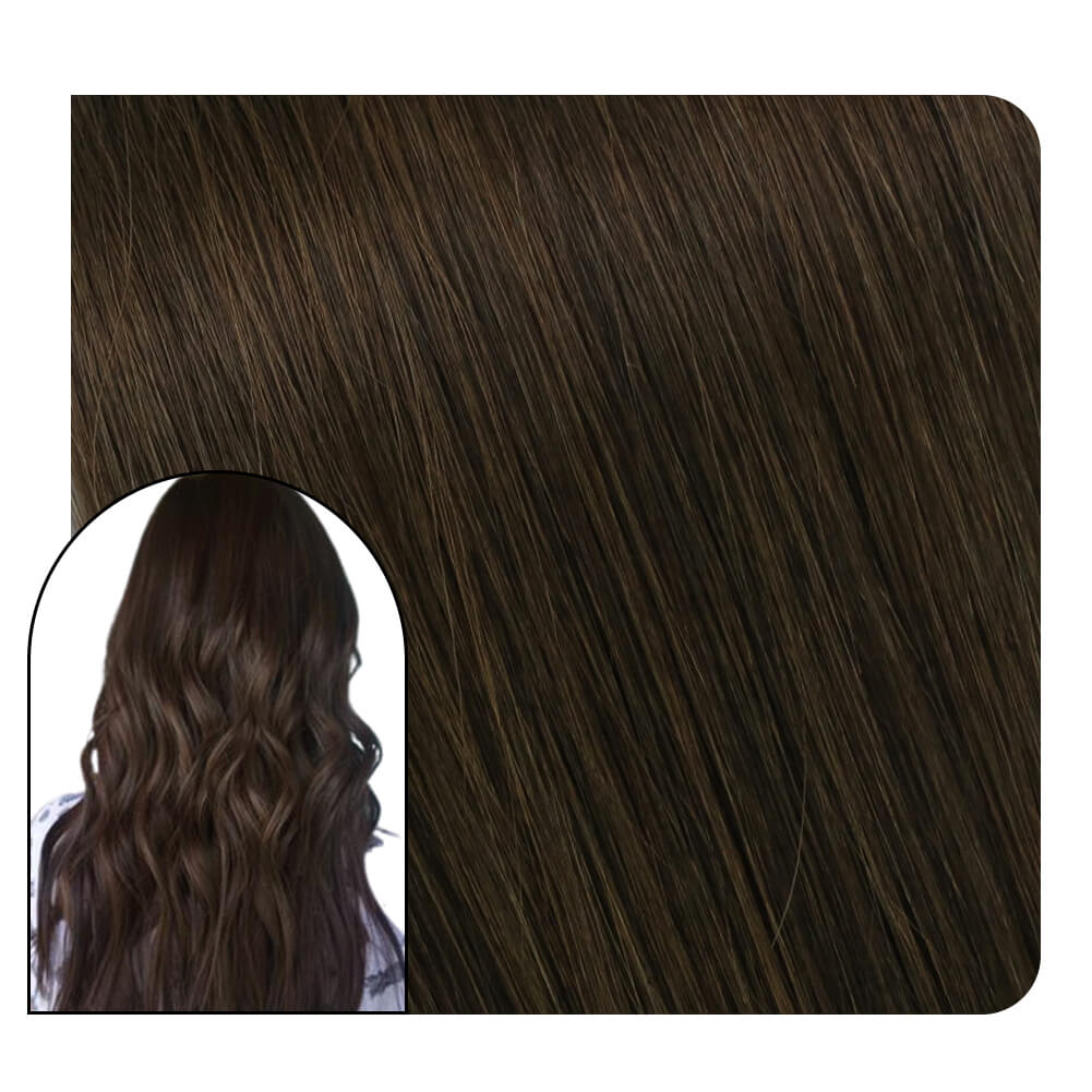 Full Cuticle Virgin Hand-tied Real Human Hair Weft Medium Brown #4