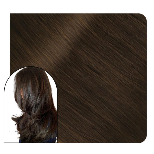 Flat Slik Weft Hair Extensions Sew in Hair Bundles Virgin Hair Brown #4