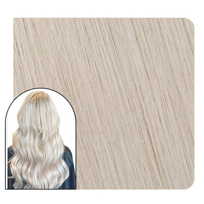 Remy Hair Extensions Clip in 14inch Platinum Blonde #60