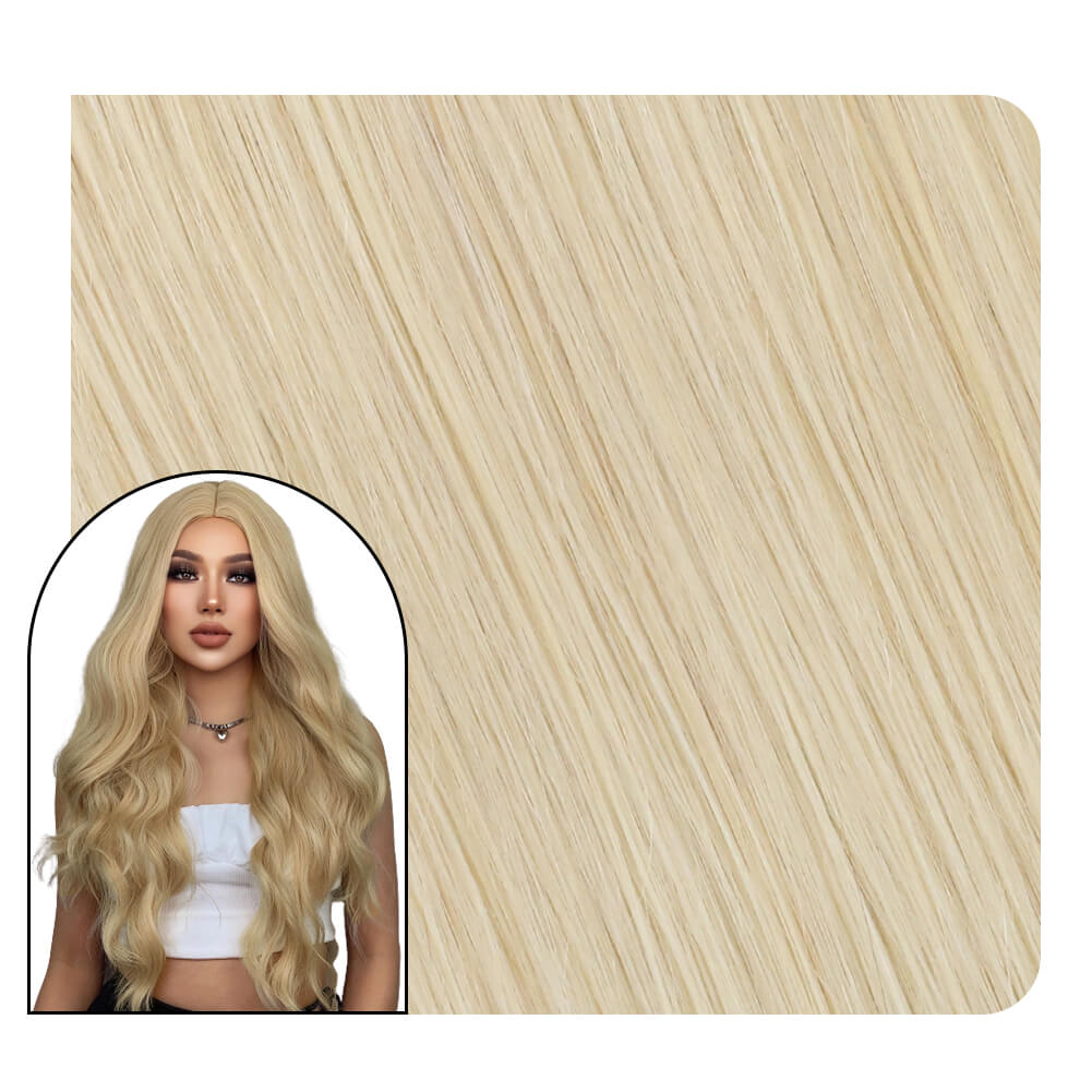 Blonde Clip in Hair Extensions Real Human Hair
