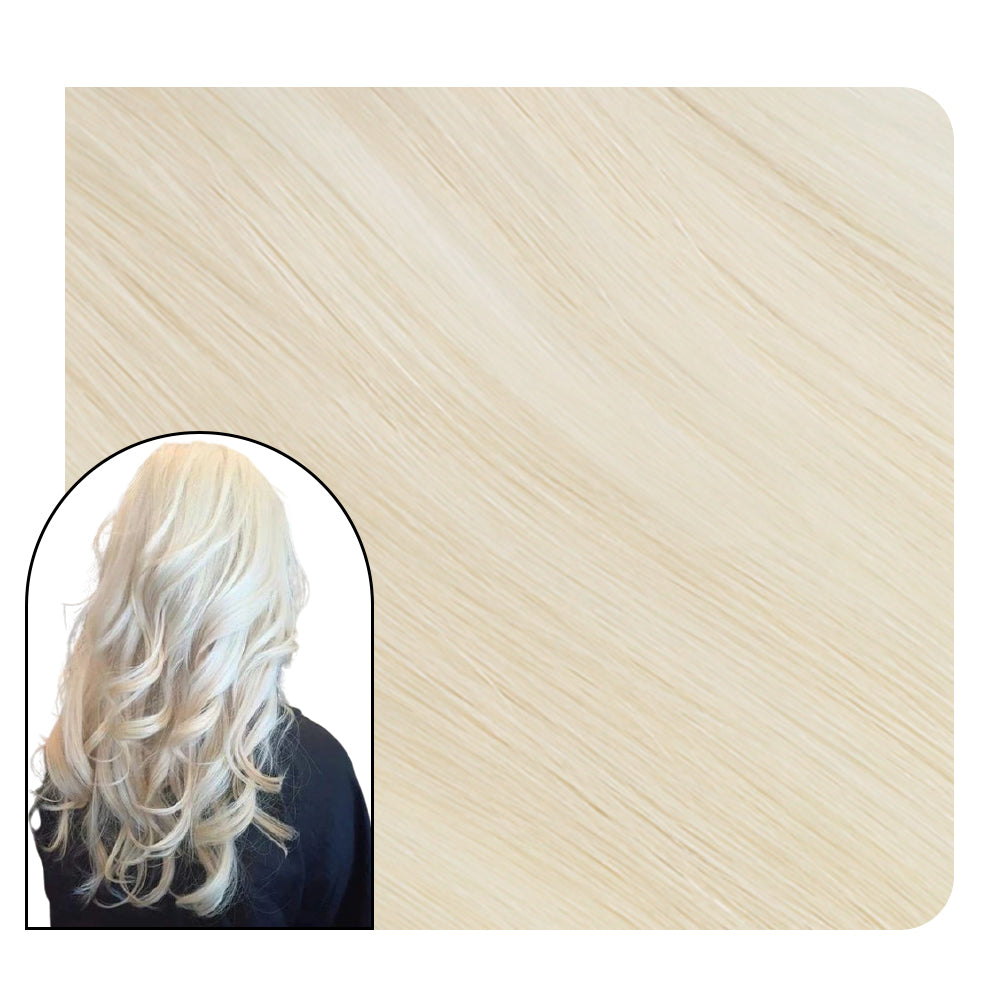 Seamless Injection Tape in Hair Extensions Virgin Hair Platinum Blonde #60