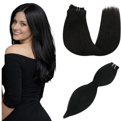 off black clip in remy human hair extensions