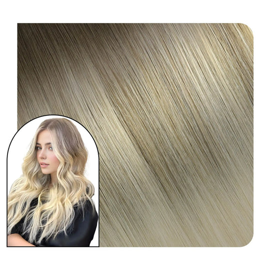 Full Cuticle Virgin Hand-tied Human Hair Weft Balayage Color #8/60