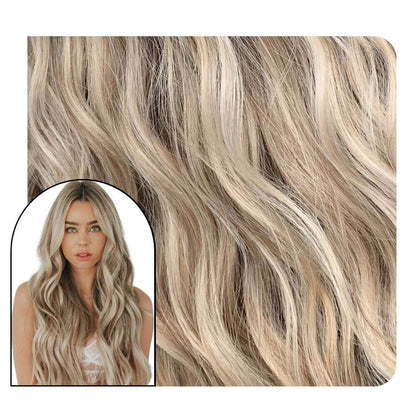 [Pre-sale][Virgin+] Wavy Injected Tape in Extensions Human Hair Balayage 10Pcs #8/8/613
