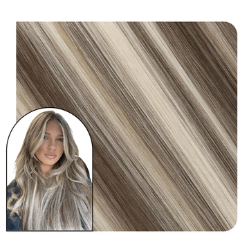 Highlight PU Inject Tape in Extensions Brown With Blonde #8P60