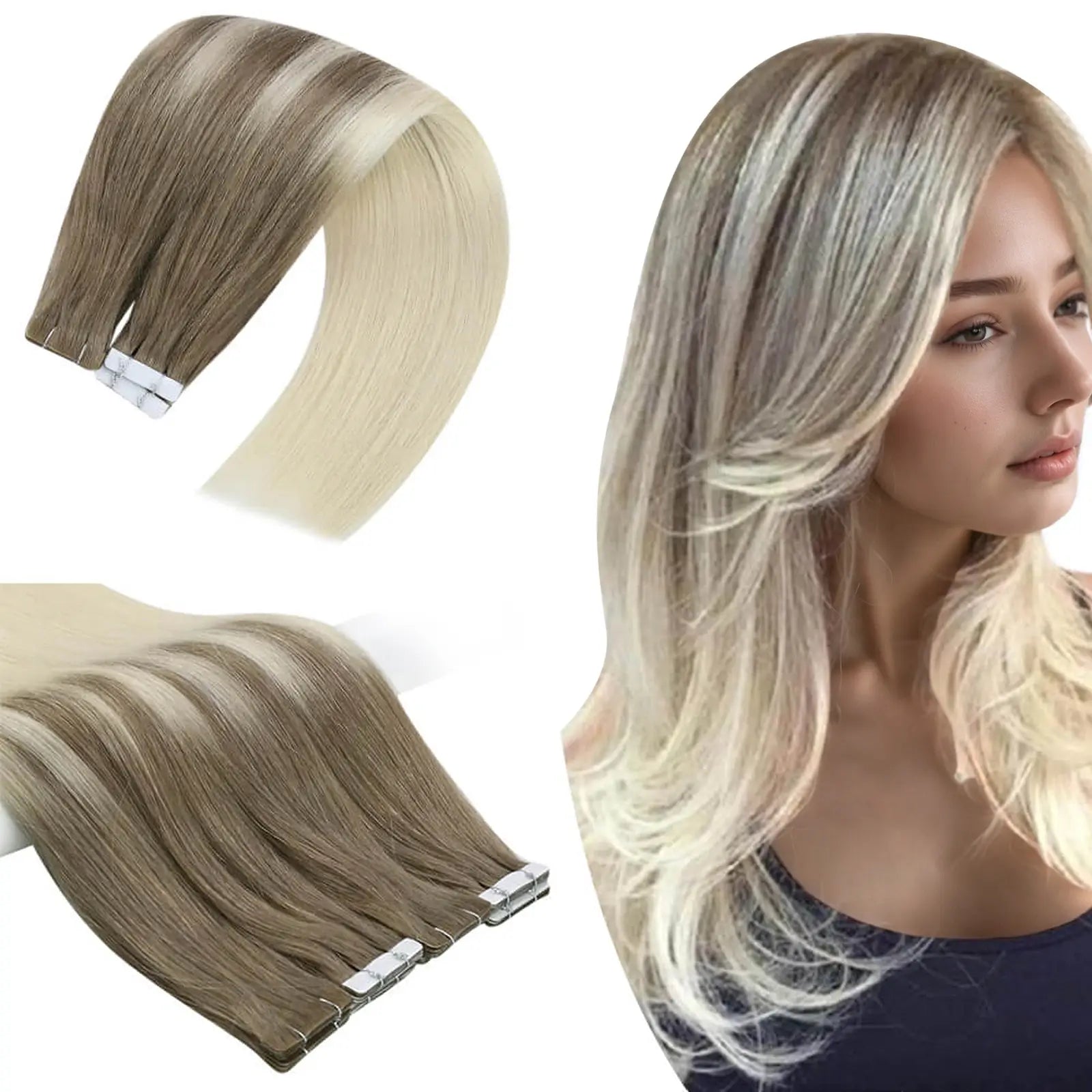 tape in extension placement for short hair injection tape in hair #8/60