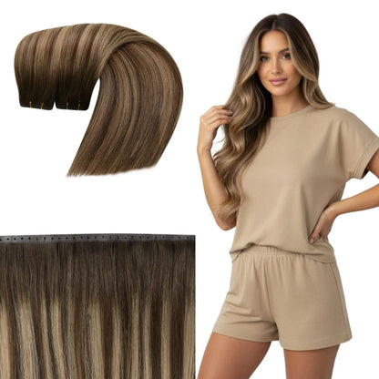 butterfly hair extensions real weft human hair extensions balayage brown