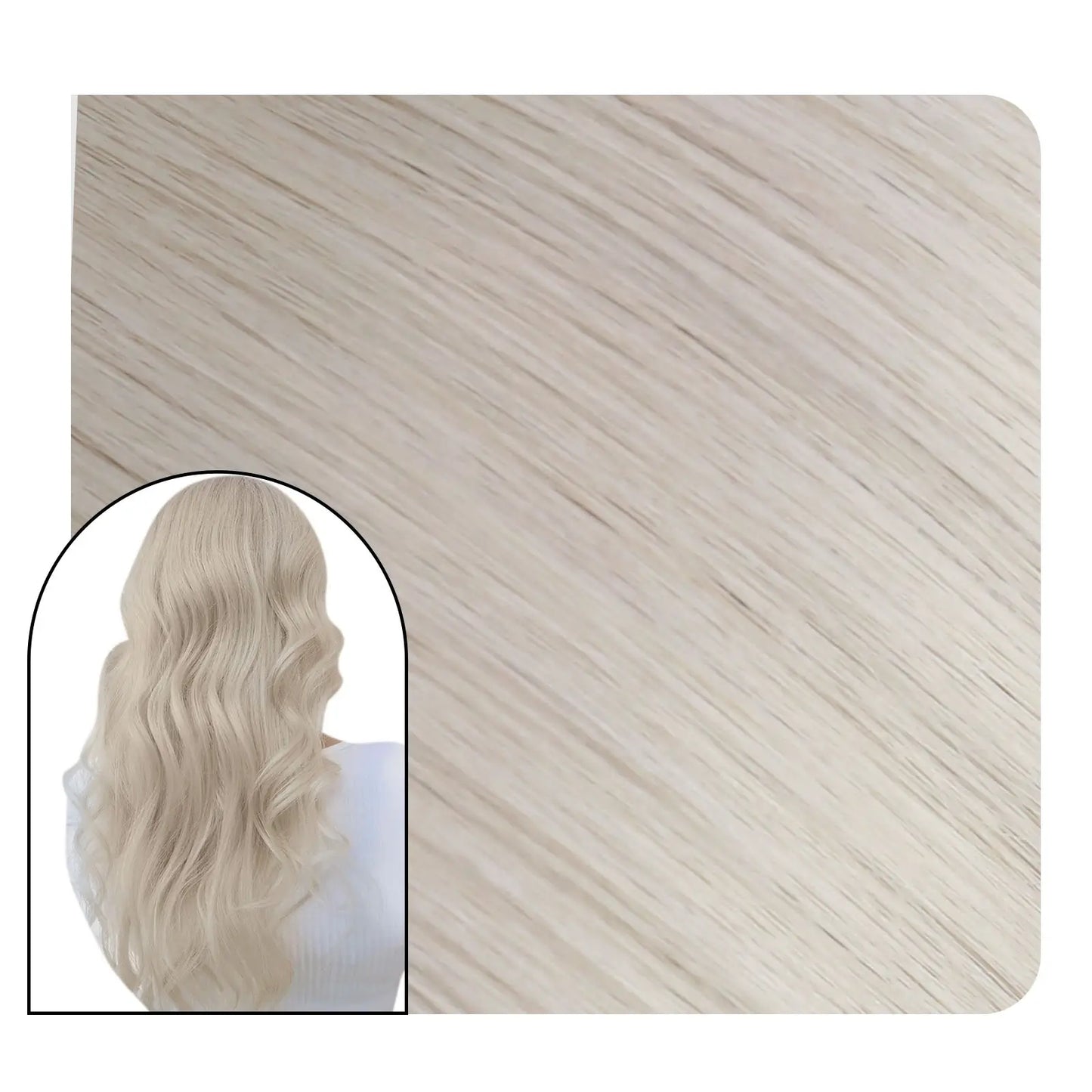 Clip in Hair Extensions Silky Straight Human Hair Pure Blonde Color