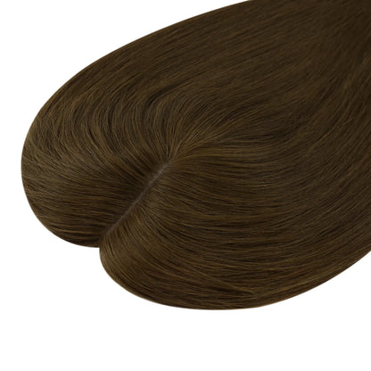 VirginHairTopperDarkBrownClipOnHairExtensionTopper