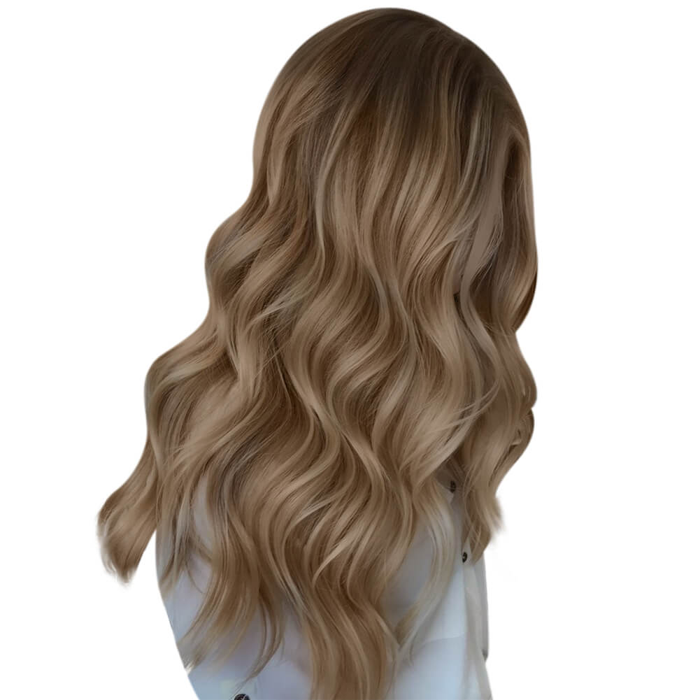 Full Cuticle Virgin Genius Weft Hair Extensions Beach Waves Balayage