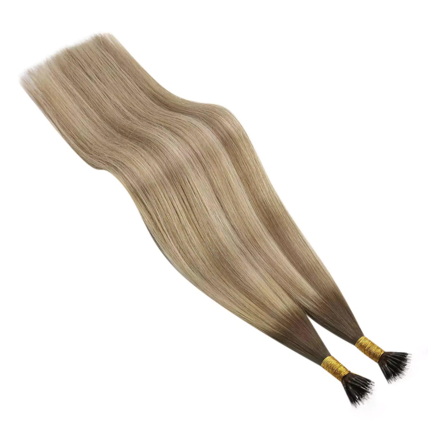 Nano Ring Hair Extensions Balayage Brown Blonde Color For Fine Hair 