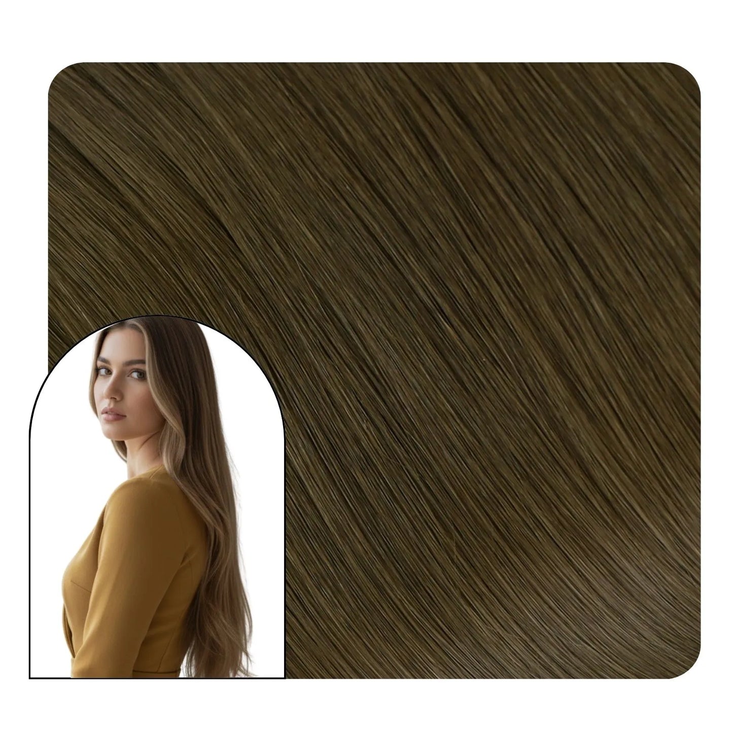 Non Pre‑Taped Tape In Hair Extensions Virgin Human Hair Medium Brown