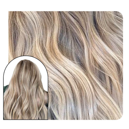 [Pre-sale] Body Wave Tape on Hair Extensions Ash Blonde with Bleach Blonde #18/613