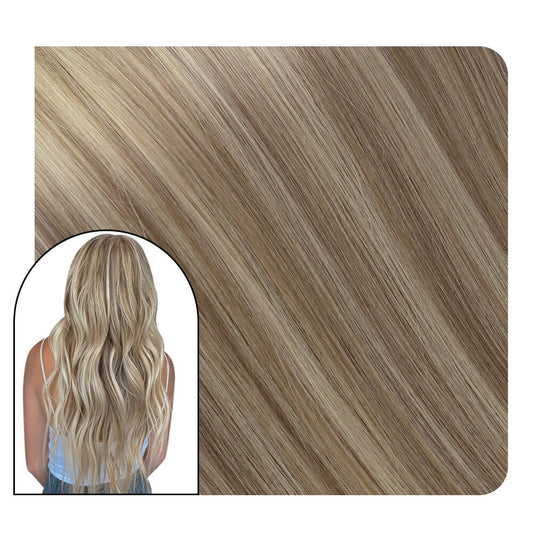 genius weft extensions highlight brown with blonde best quality weft hair extensions
