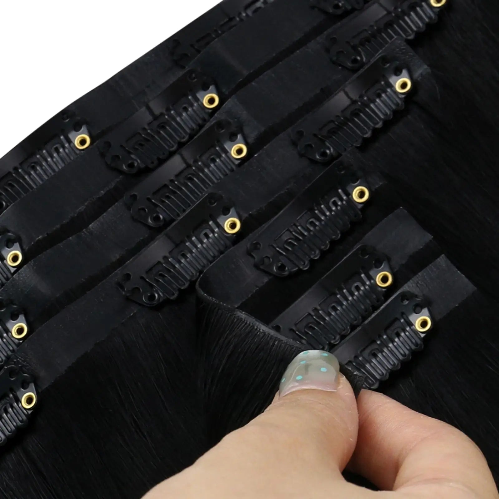 Straight injected clip ins human real hair extensions
