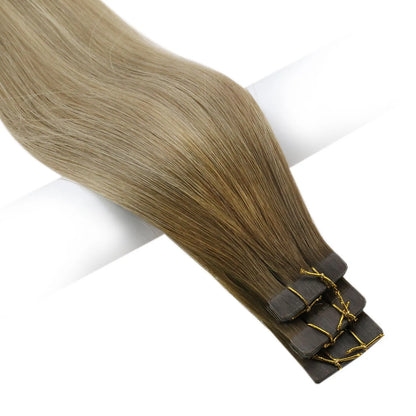 blonde balayage  tape in hair extensions