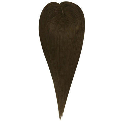 VirginHairTopperDarkBrownClipOnHairExtensionTopper