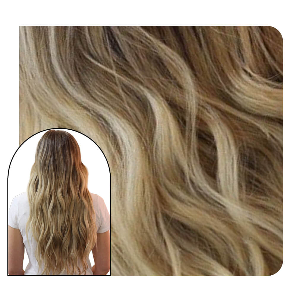 Balayage Blonde Body Wave Tape in Hair Extensions #3/8/22