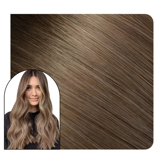 virgin+ hybrid weft professional hair extensions for salon balayage color