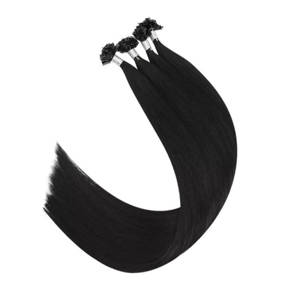black virgin k tip real human hair extensions supplier