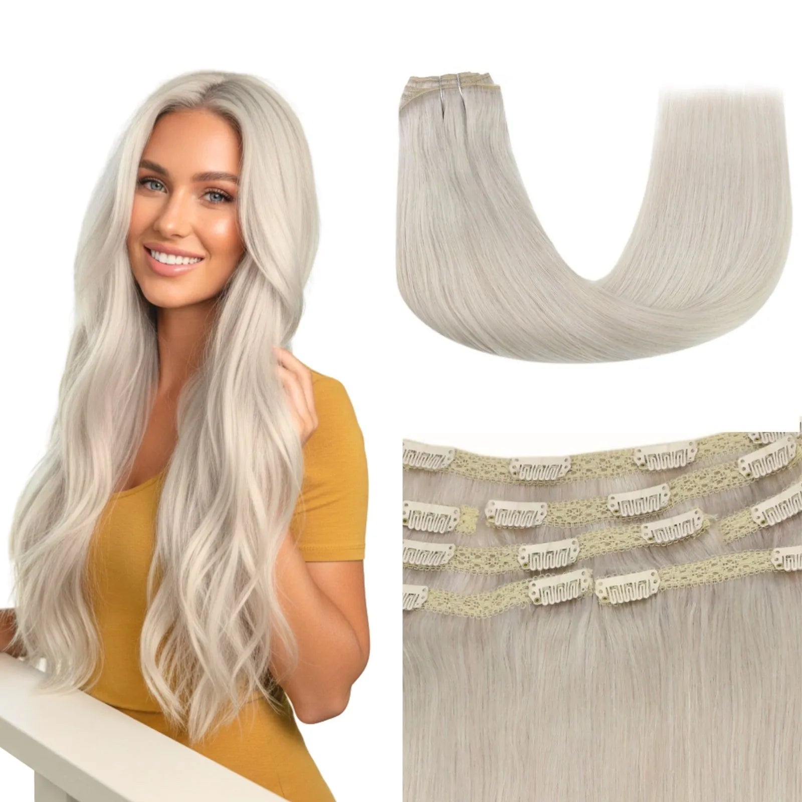 blonde remy clip in hair extensions