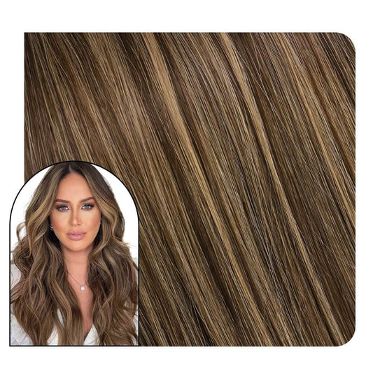 Full Cuticle Virgin Hand-tied Hair Extensions Human Hair Balayage Color #BM