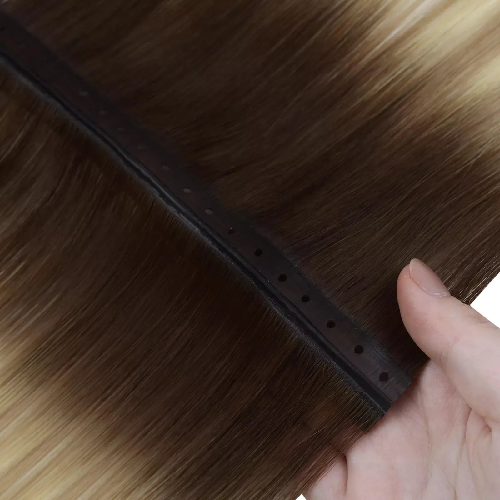 injection weft hair extensions with holes for women