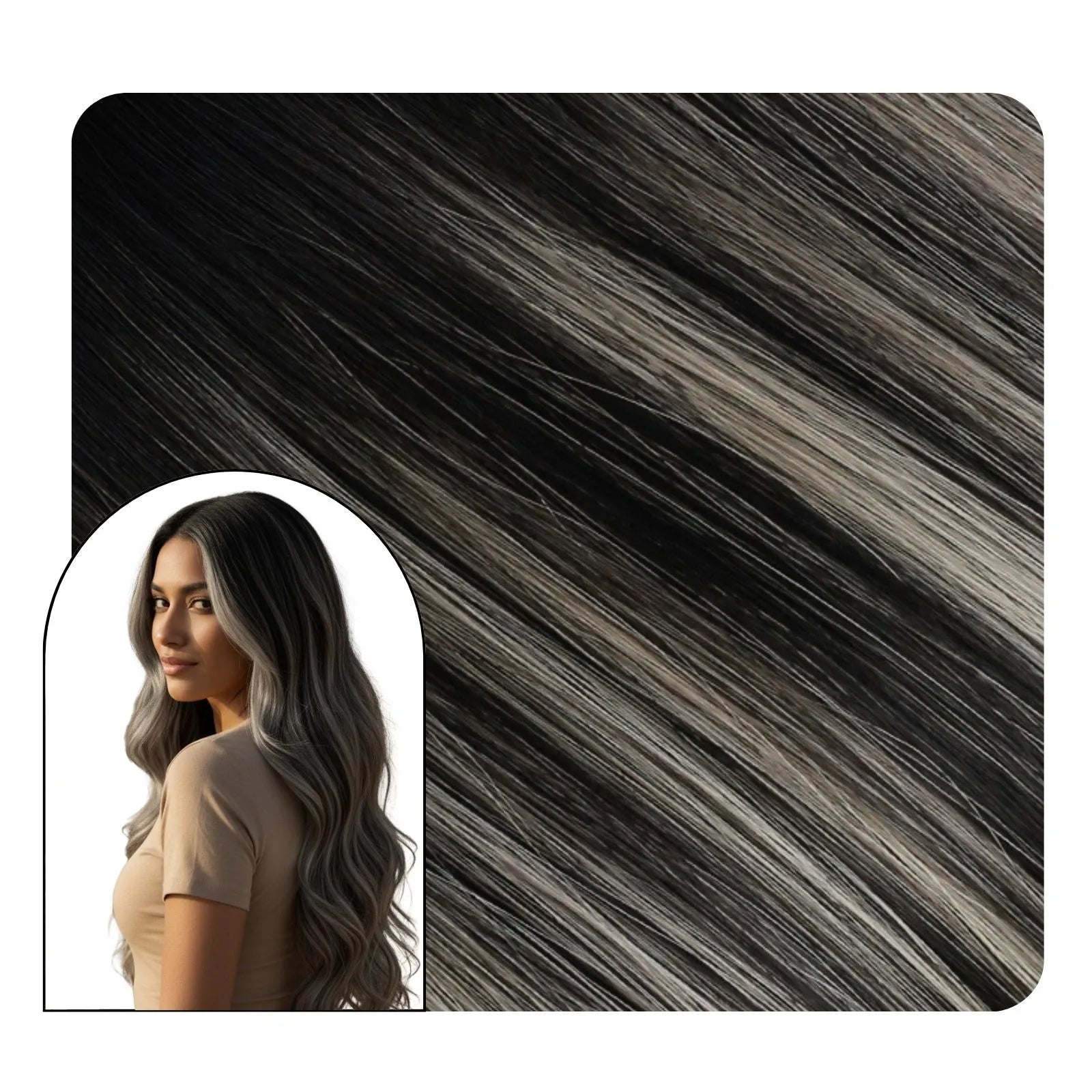 butterfly hair extensions real weft human hair extensions black with silver