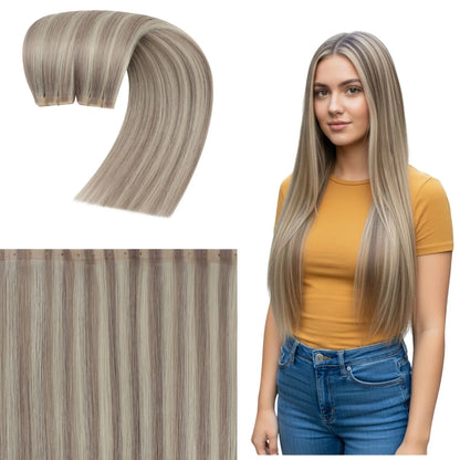butterfly weft human hair extensions seamless weft hair extensions blonde for thin hair