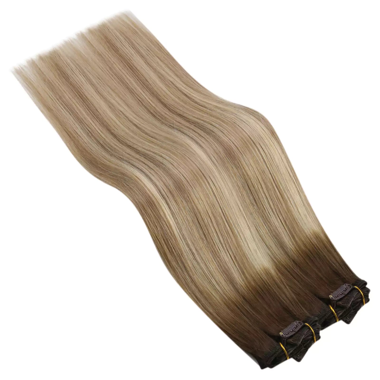 clip-in-human-hair-extensions-color-brown-to-blonde-7pcs-24-inch