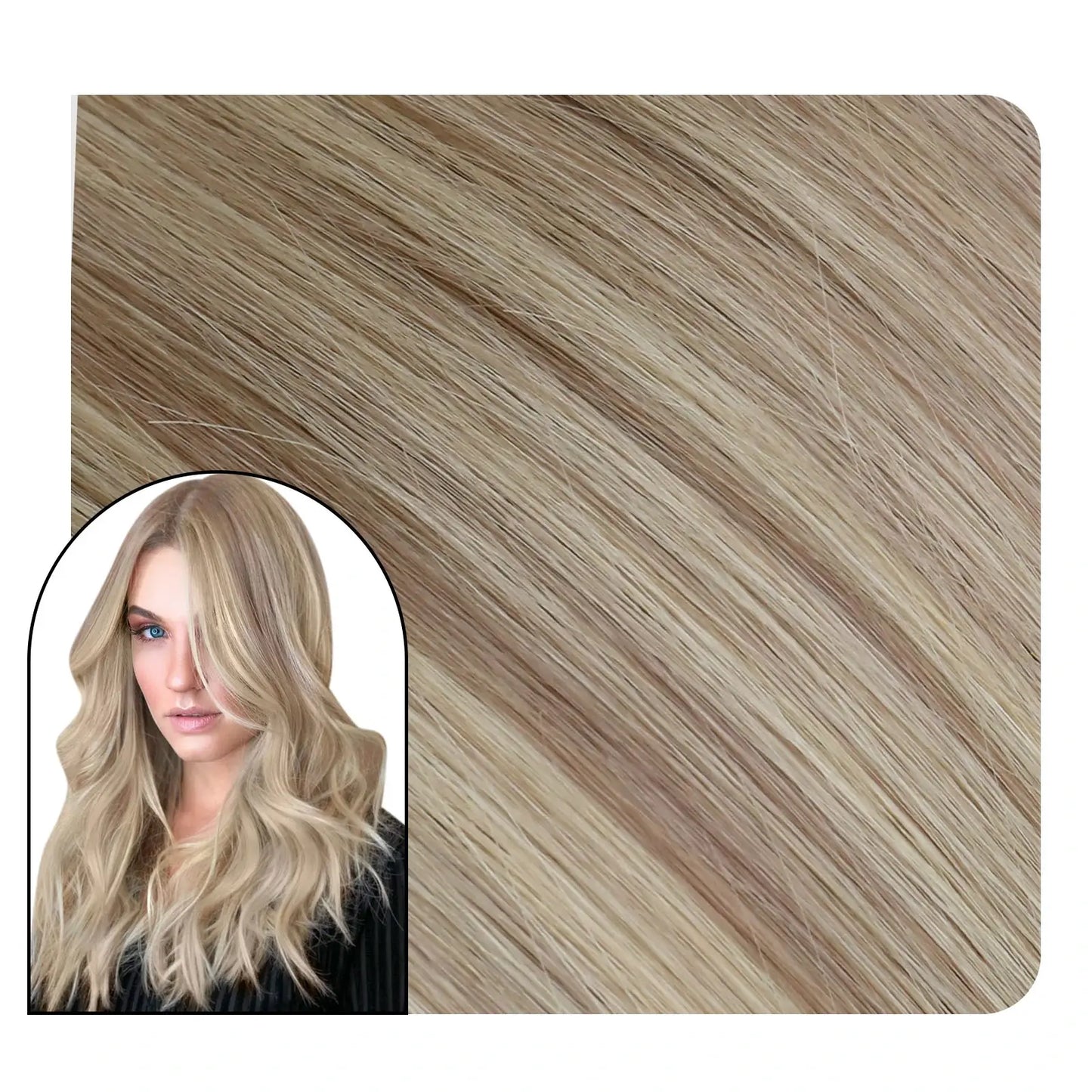 Clip in Extensions Ash Blonde Highlighted For Women