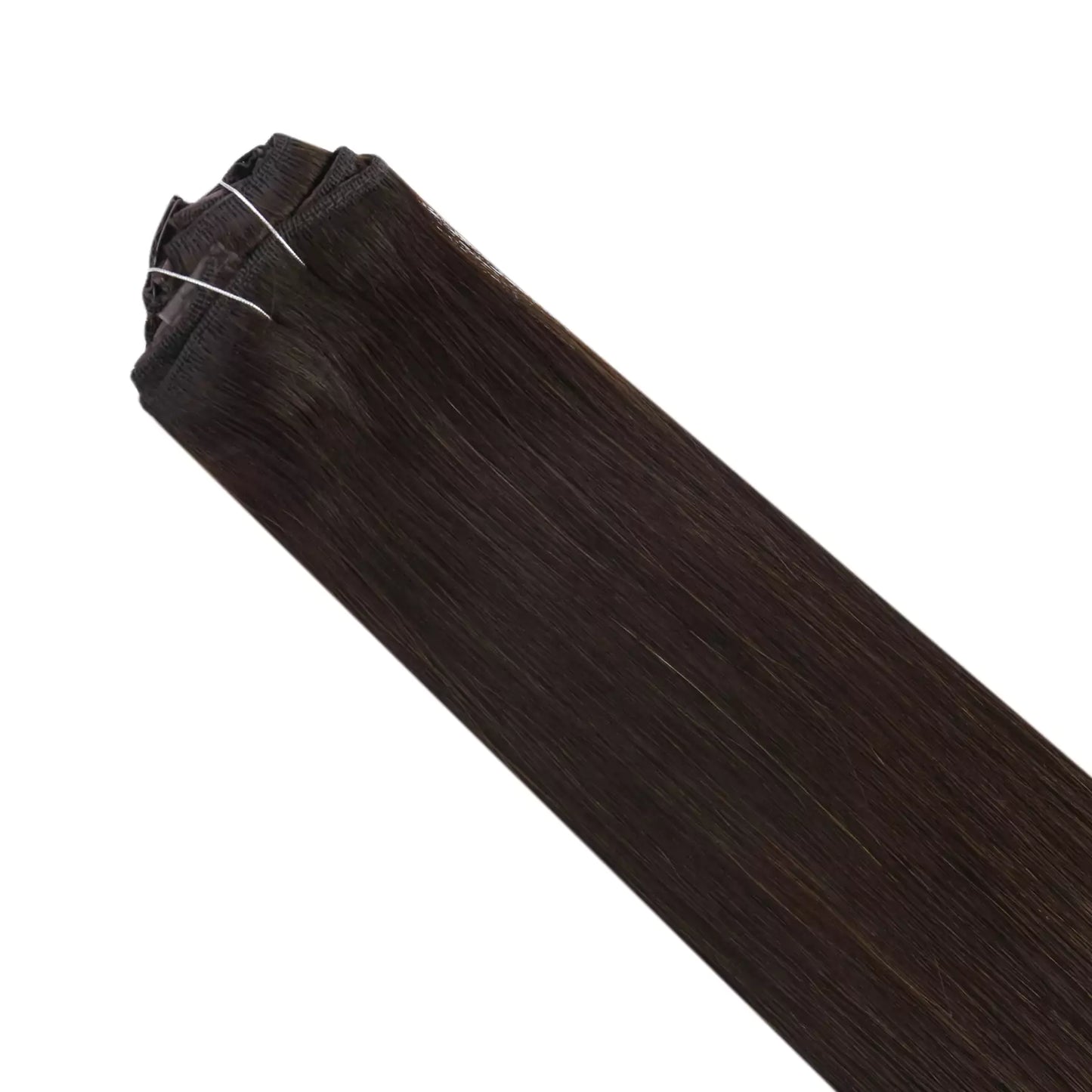 virgin hair clip ins darkest brown color 