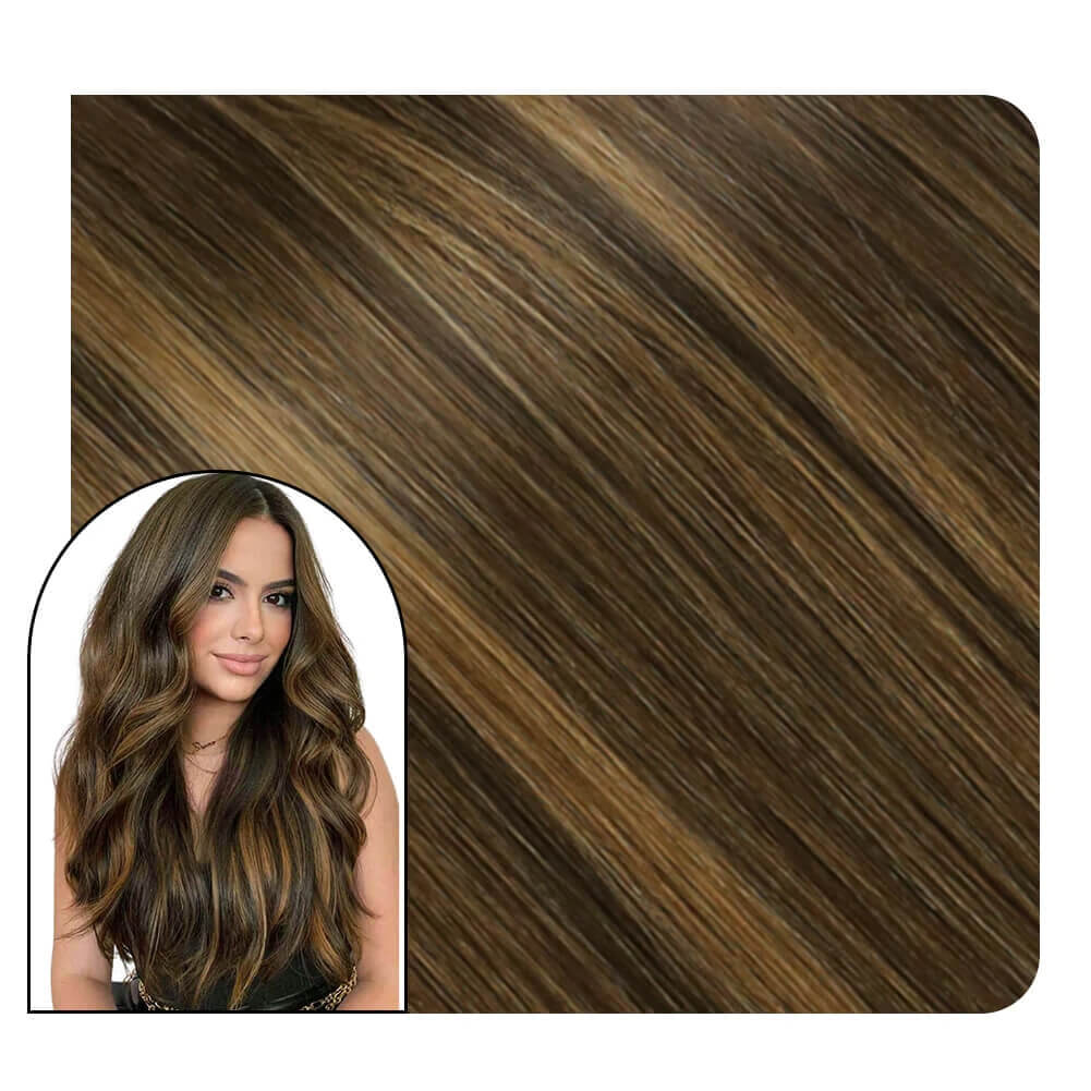 Flat Silk Weft Hair Extensions Real Human Hair