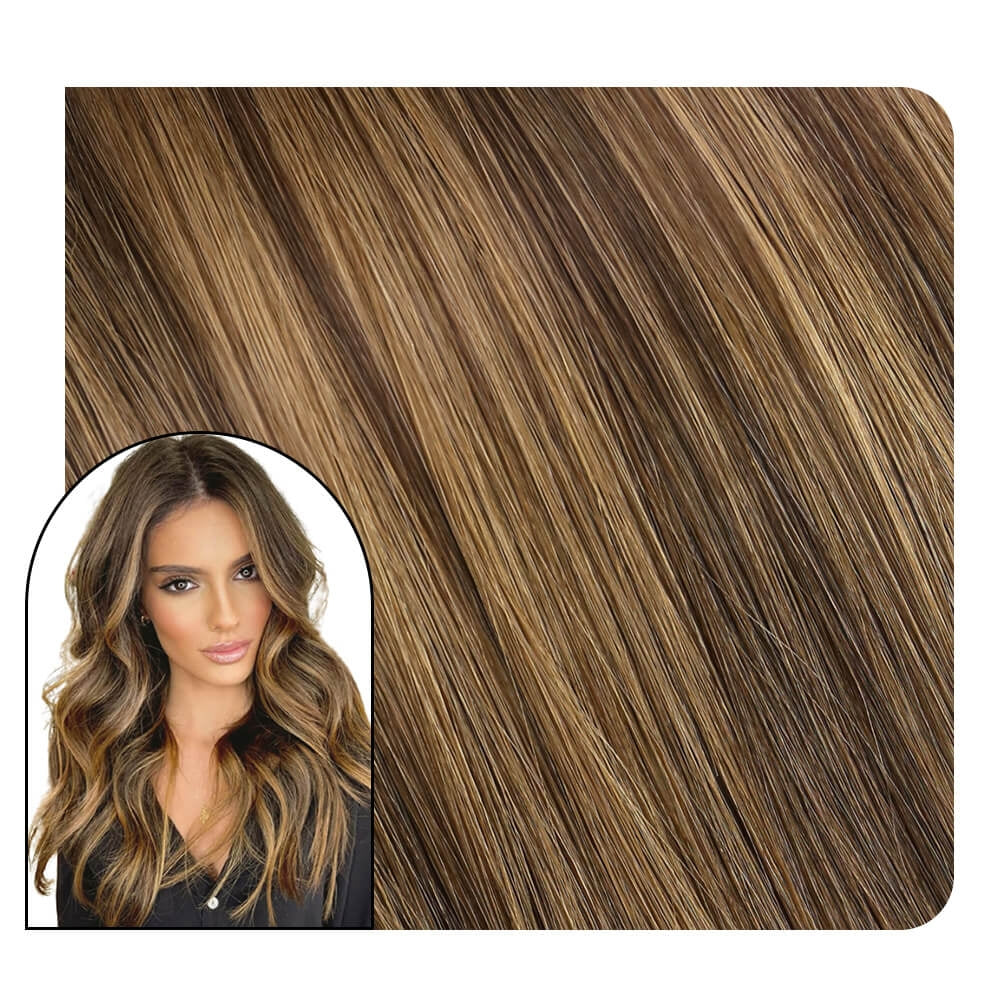 Full Cuticle Hand-tied Hair Extensions Virgin Human Hair Balayage #DU