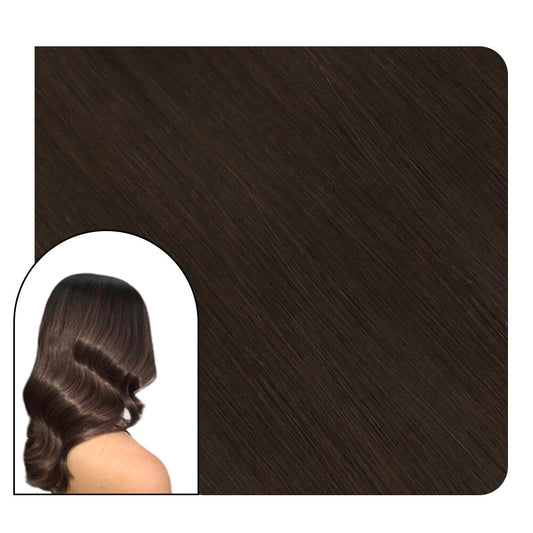 Hot Fusion Hair Extensions Dark Brown #4 Flat Tip Pre Bonded Hair Extensions