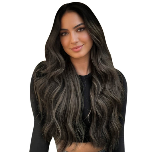 Invisible Genius Weft Hair Extensions Wholesale Balayage Color Body Wavy