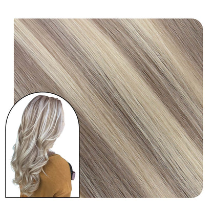 Heart Injection Tape in Extensions Human Hair Highlight Blonde