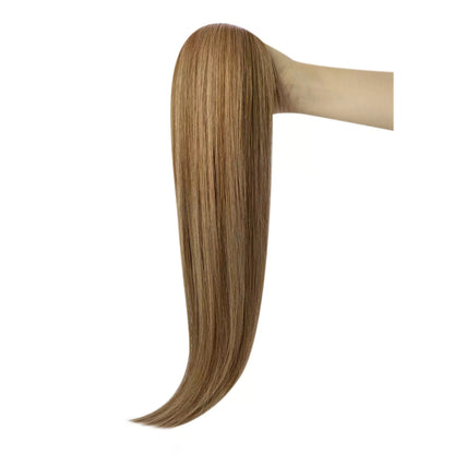 Highlight Invisible Injection Tape in Extensions Virgin Brown Blonde Hair #P6/10