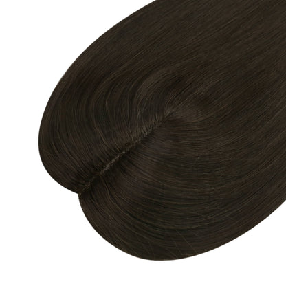 remy hair topper dark brown color