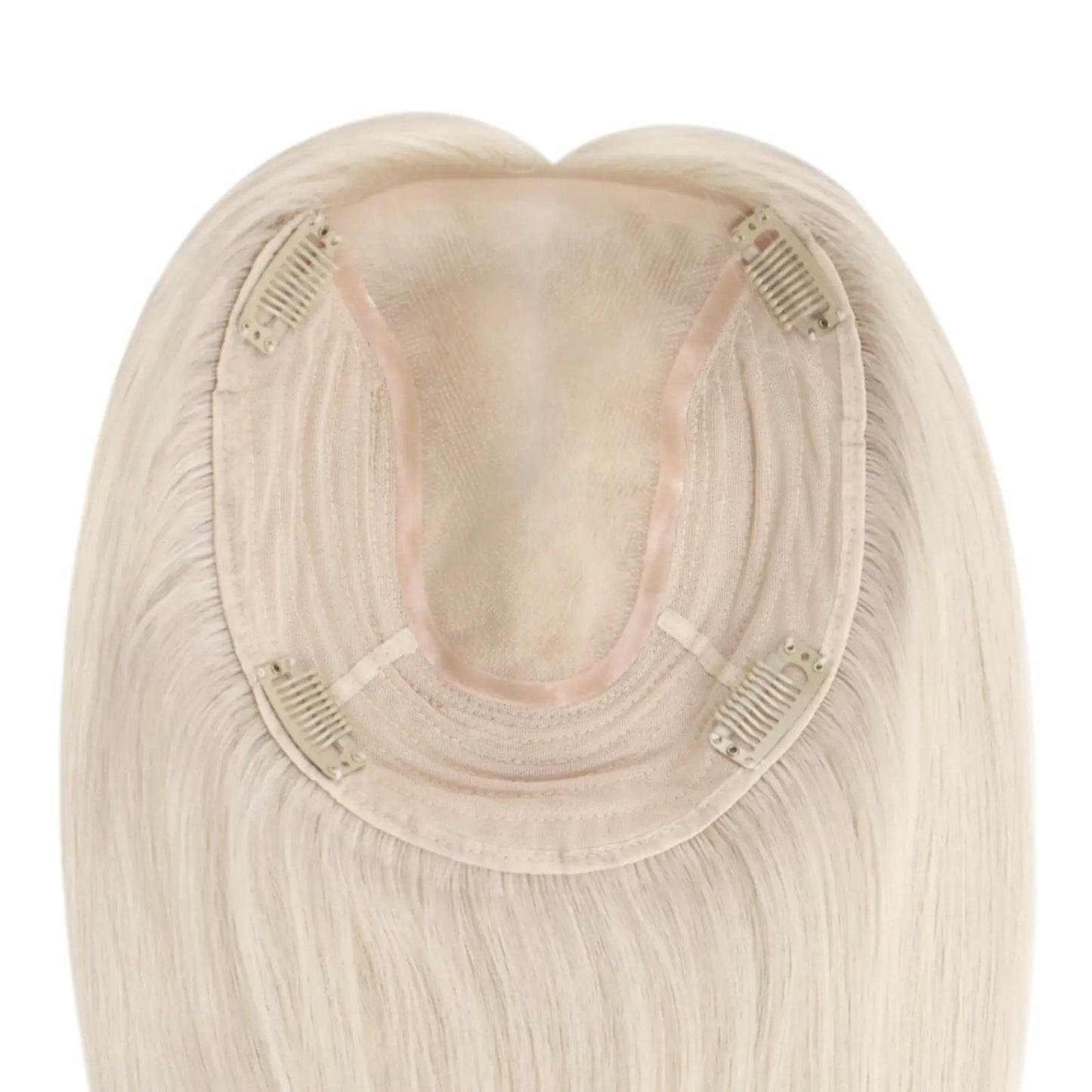 Hair Crown Topper Human Hair Platinum Blonde